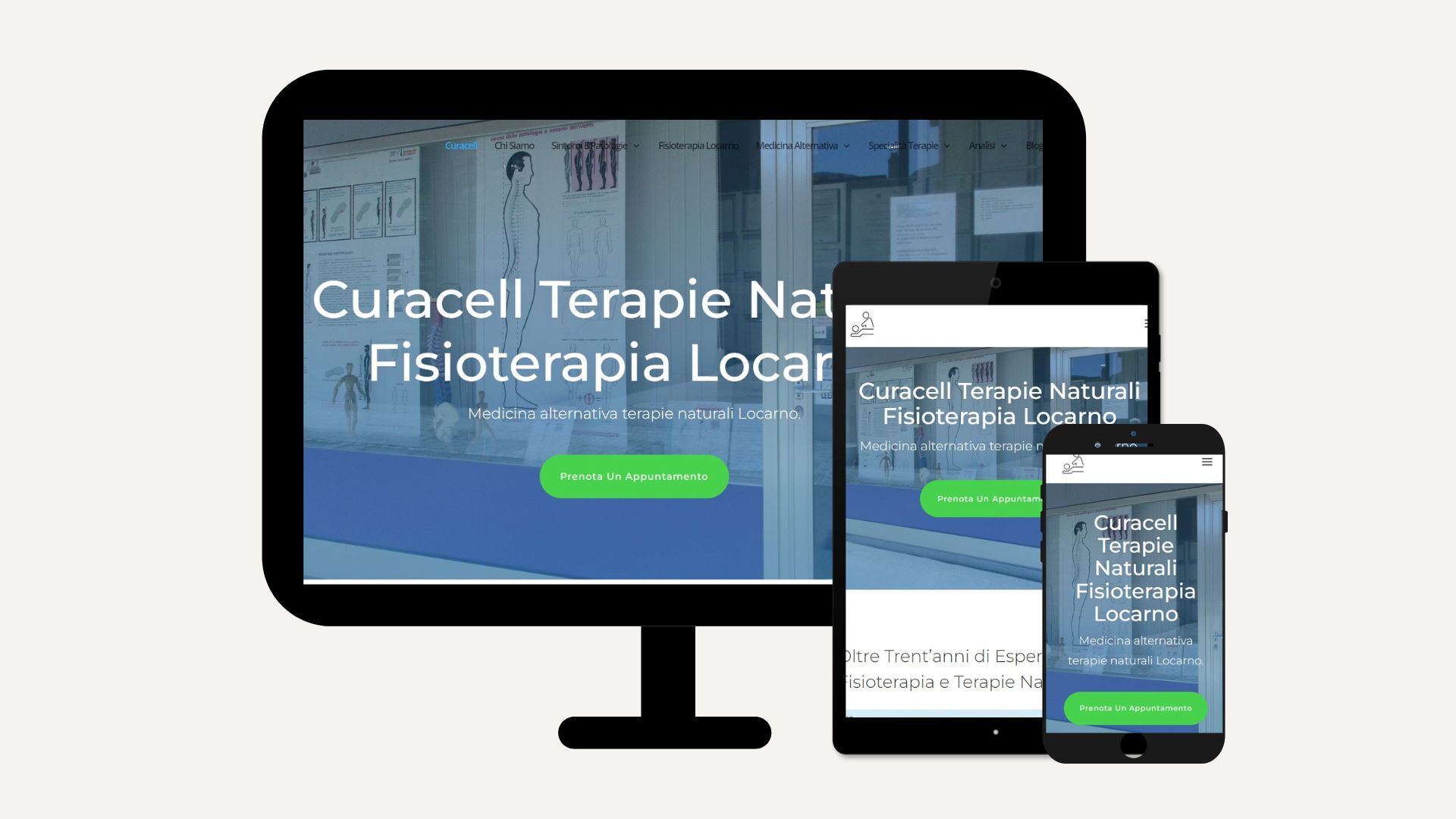 streben servizi di marketing digitale portfolio siti web e-commerce curacell fisioterapia locarno